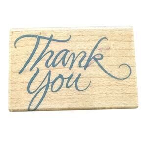 Hero Arts 2001 C2155 Calligraphic Thank You Rubber Stamp